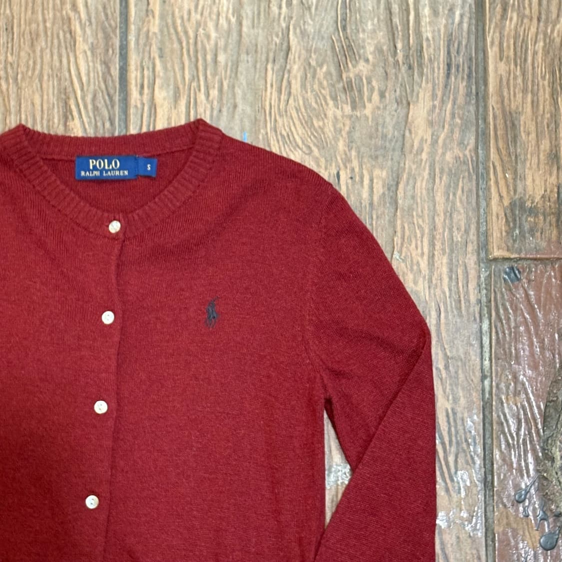 [HI] Polo 폴로 코튼 가디건 레드 상품이미지3