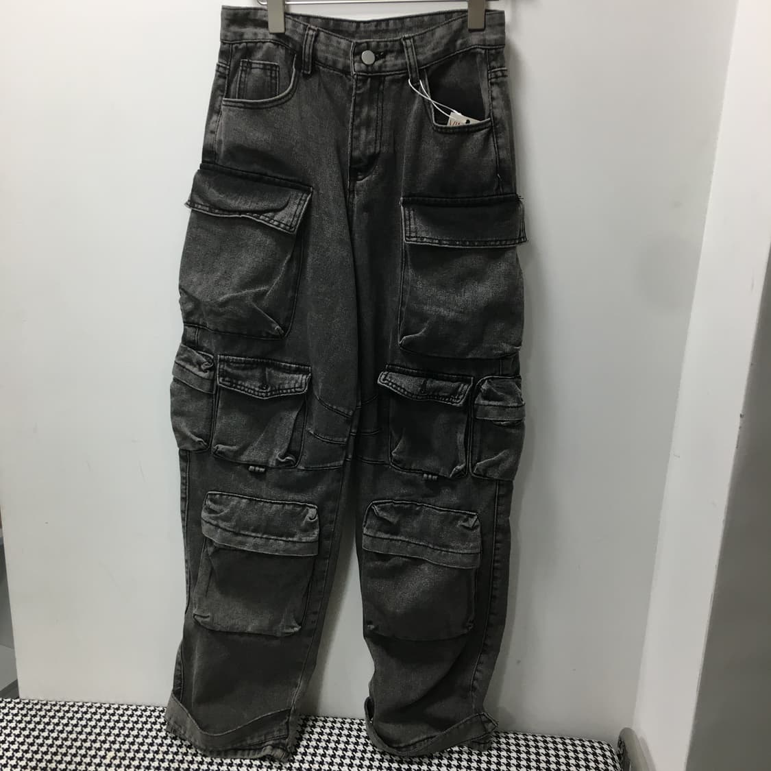 흑청 와이드 카고팬츠 상품이미지4