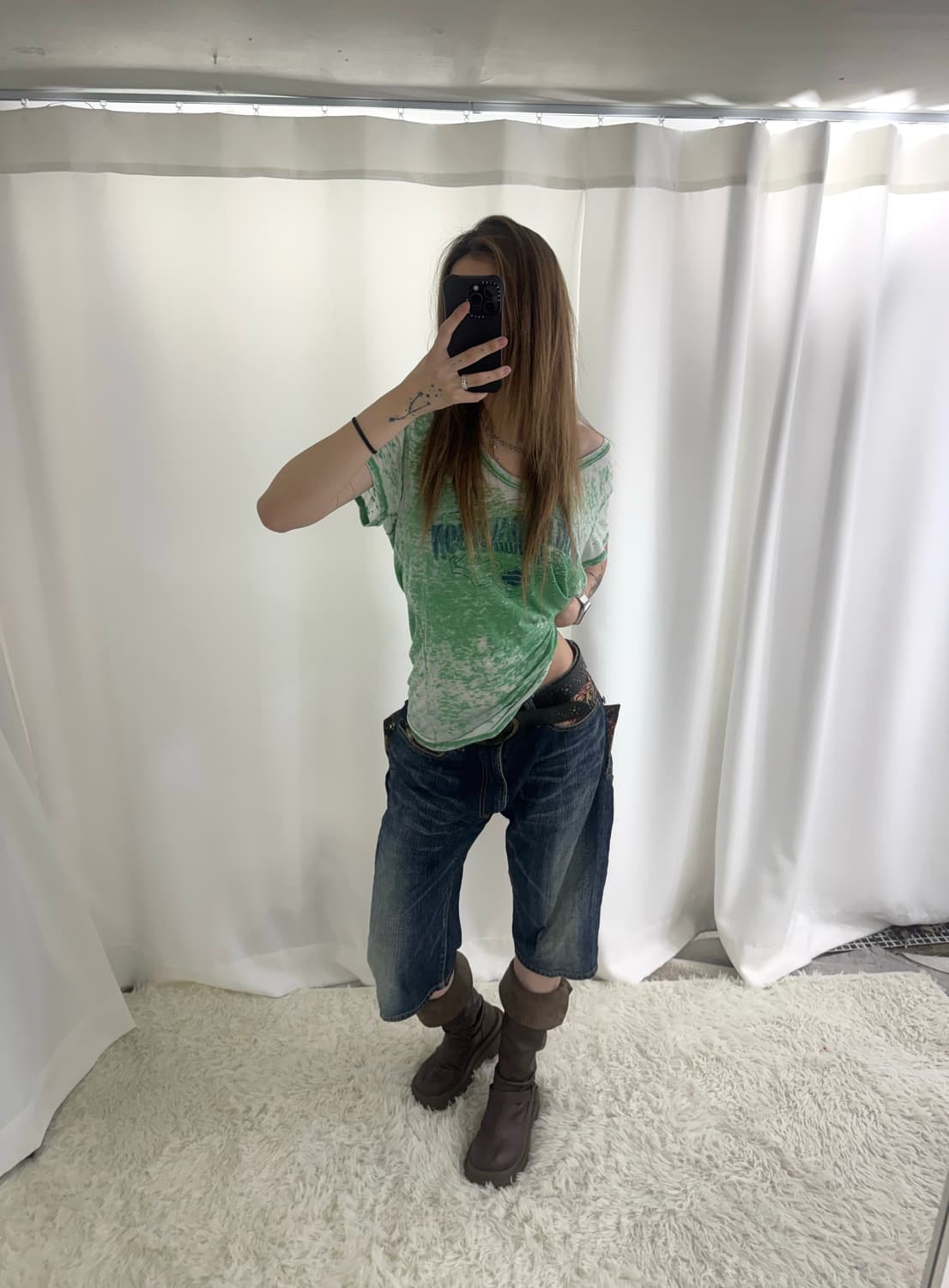 사쿠라 패치워크 버뮤다 데님 상품이미지4