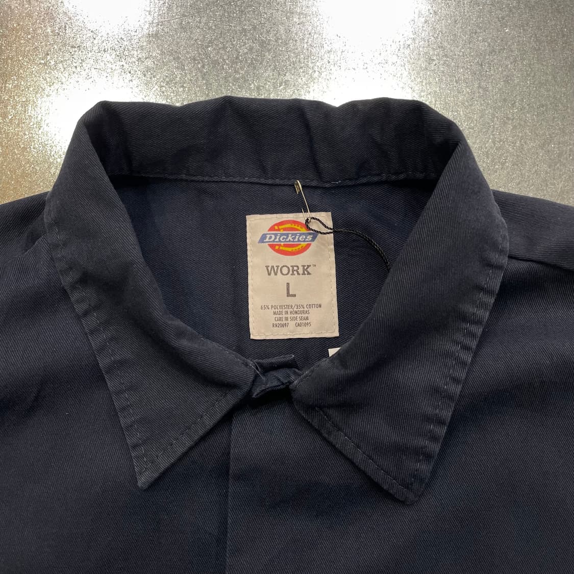 (L) Dickies 디키즈 반팔 워크 셔츠 네이비 상품이미지8