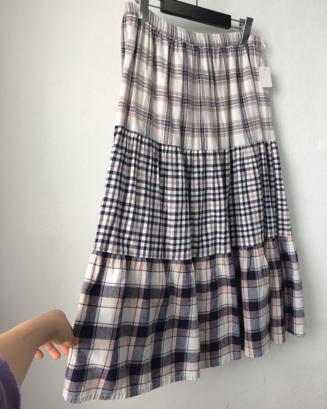 Check pattern mixed skirt 상품이미지2