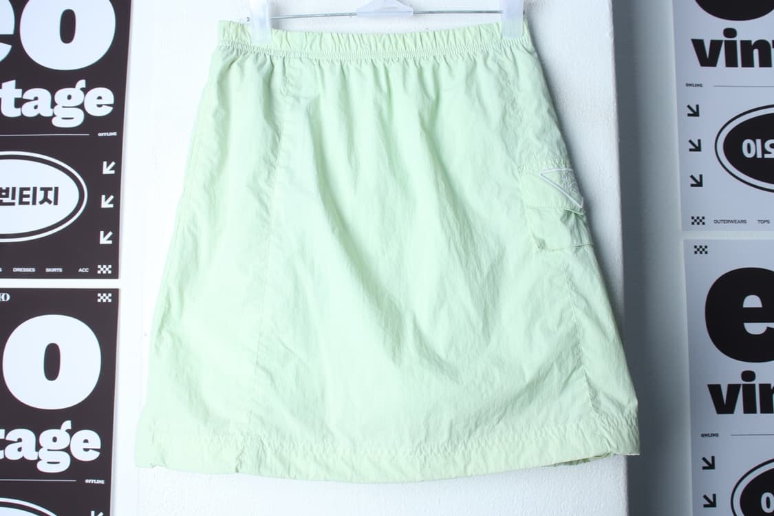 W(XS) 잇미샤 스커트 치마 밴딩 포켓 연그린 폴리-P1P10303 상품이미지2