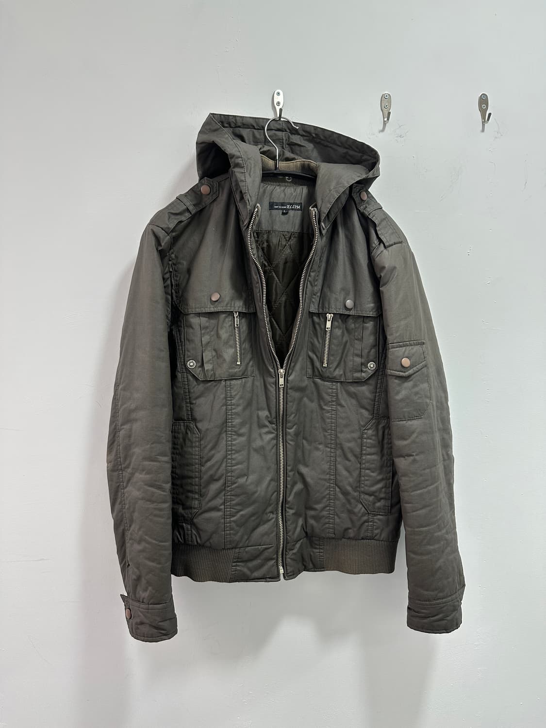Grunge khaki brown multi pocket bomber 상품이미지10