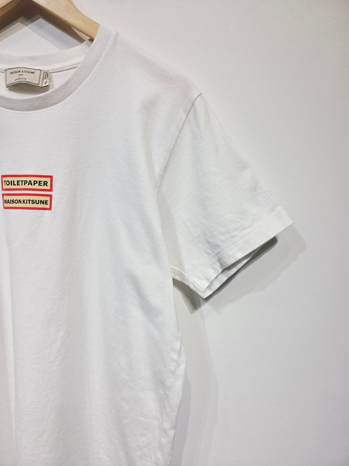 메종키츠네x토일렛페이퍼. 반팔 티셔츠 화이트_XS 상품이미지4