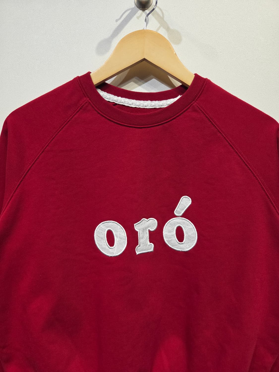 ORO(오로) 레터링 레이스 포인트 맨투맨 상품이미지3