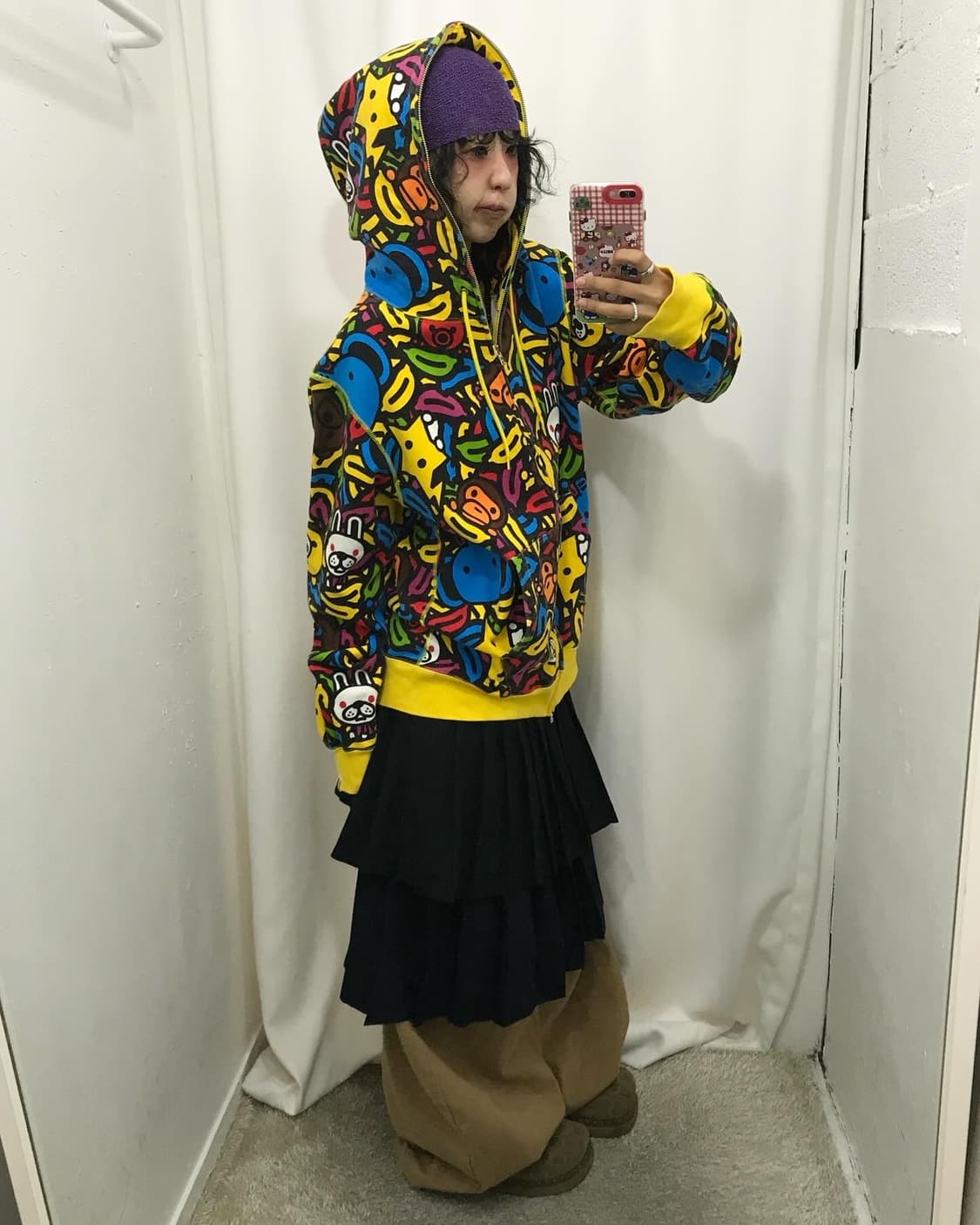 Bape Baby Milo Full Pattern Hood Zip-Up 상품이미지3