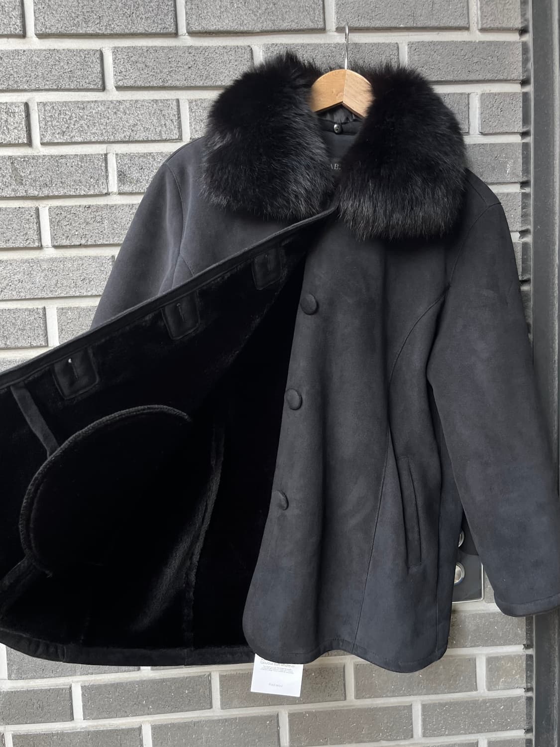 폭스퍼 시어링 자켓 블랙 상품이미지8