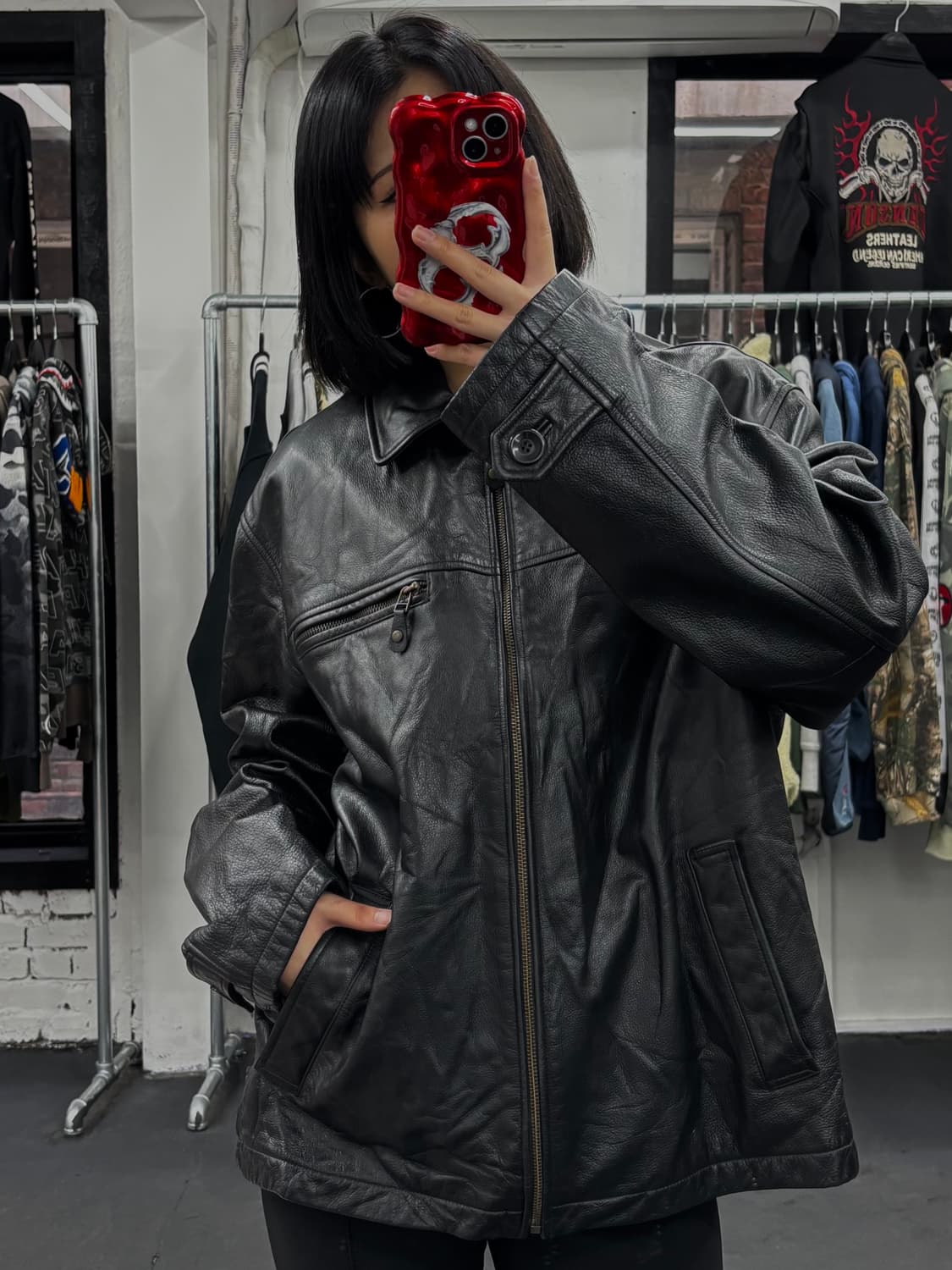 VTG 제뉴인 레더 레더자켓 상품이미지1