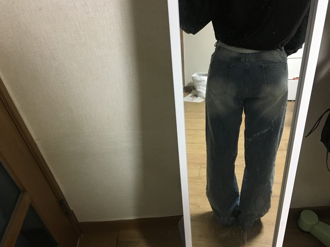 허리밴딩 연청 롱팬츠 상품이미지3