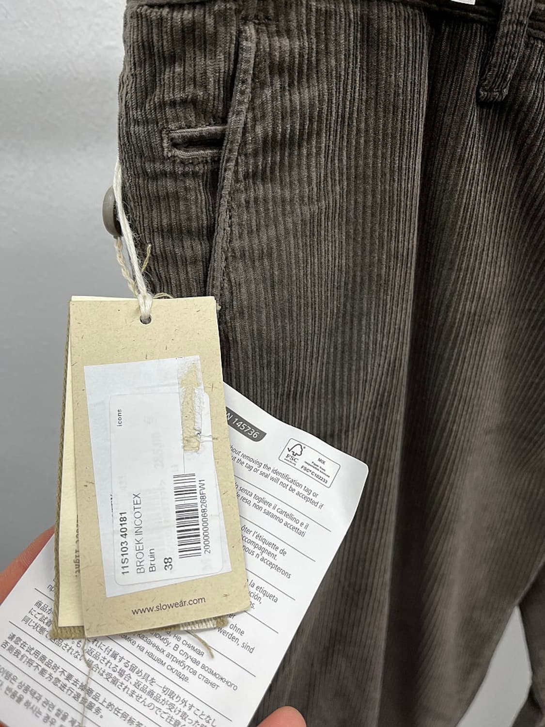37) 인코텍스 코듀로이 팬츠  상품이미지2