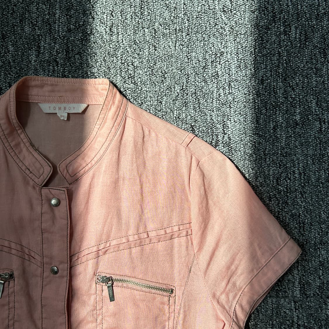 톰보이 핑크 숏셔츠 자켓 상품이미지2