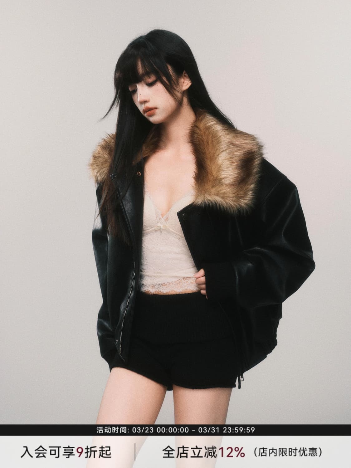 luluswings 가죽 퍼 자켓 상품이미지3