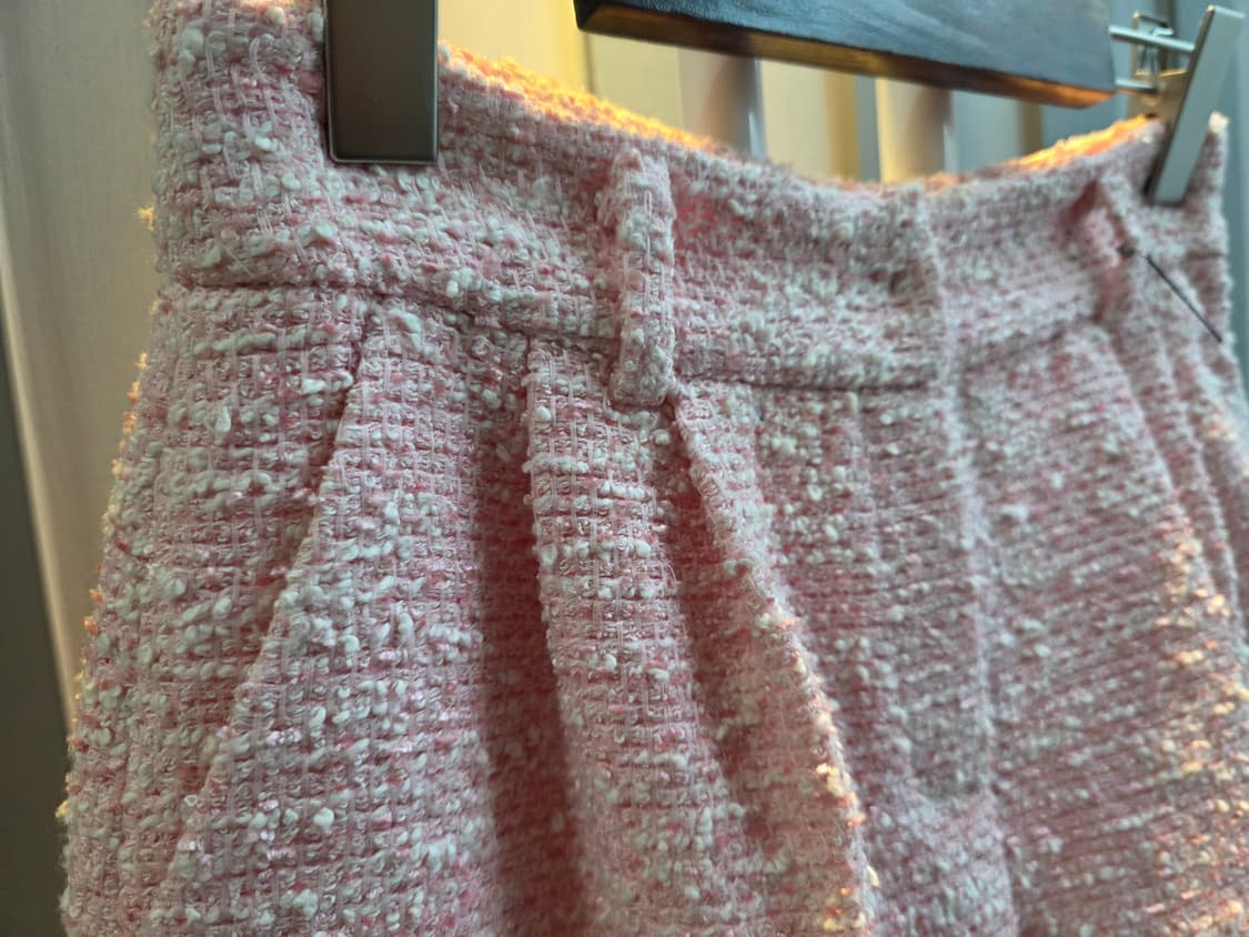 러블리한 핑크트위드 버뮤다팬츠 상품이미지4