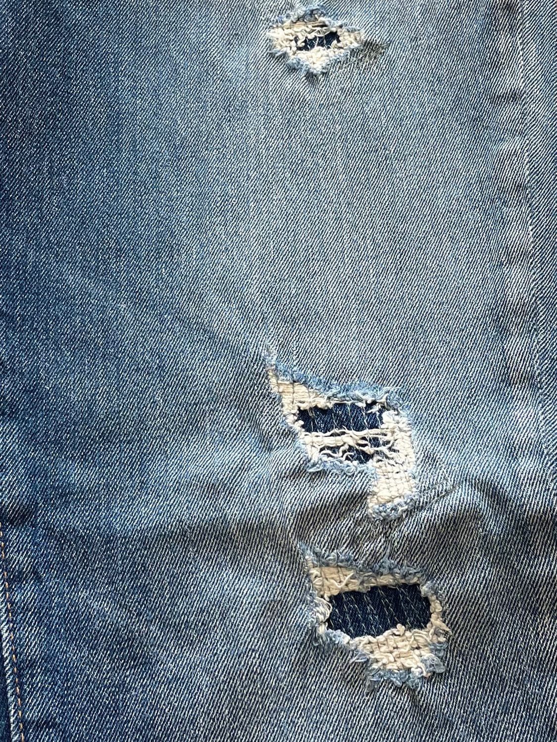 리바이스 511 데미지 가공 콘밀 화이트 오크 원단 데님팬츠 청바지 상품이미지2