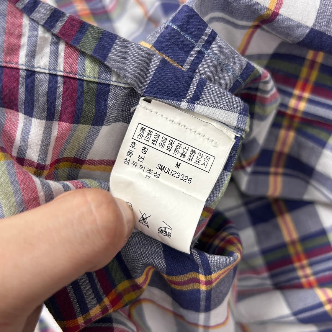 폴로 빈티지 커스텀핏 반팔 체크셔츠(M) 상품이미지3