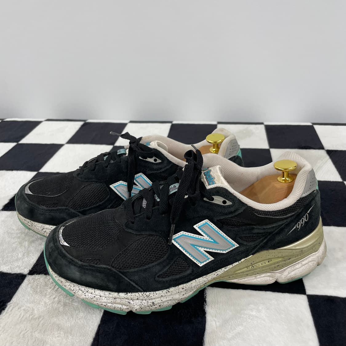 483) 뉴발란스 990v3 메이드 인 USA 블랙 그린 275mm 상품이미지3