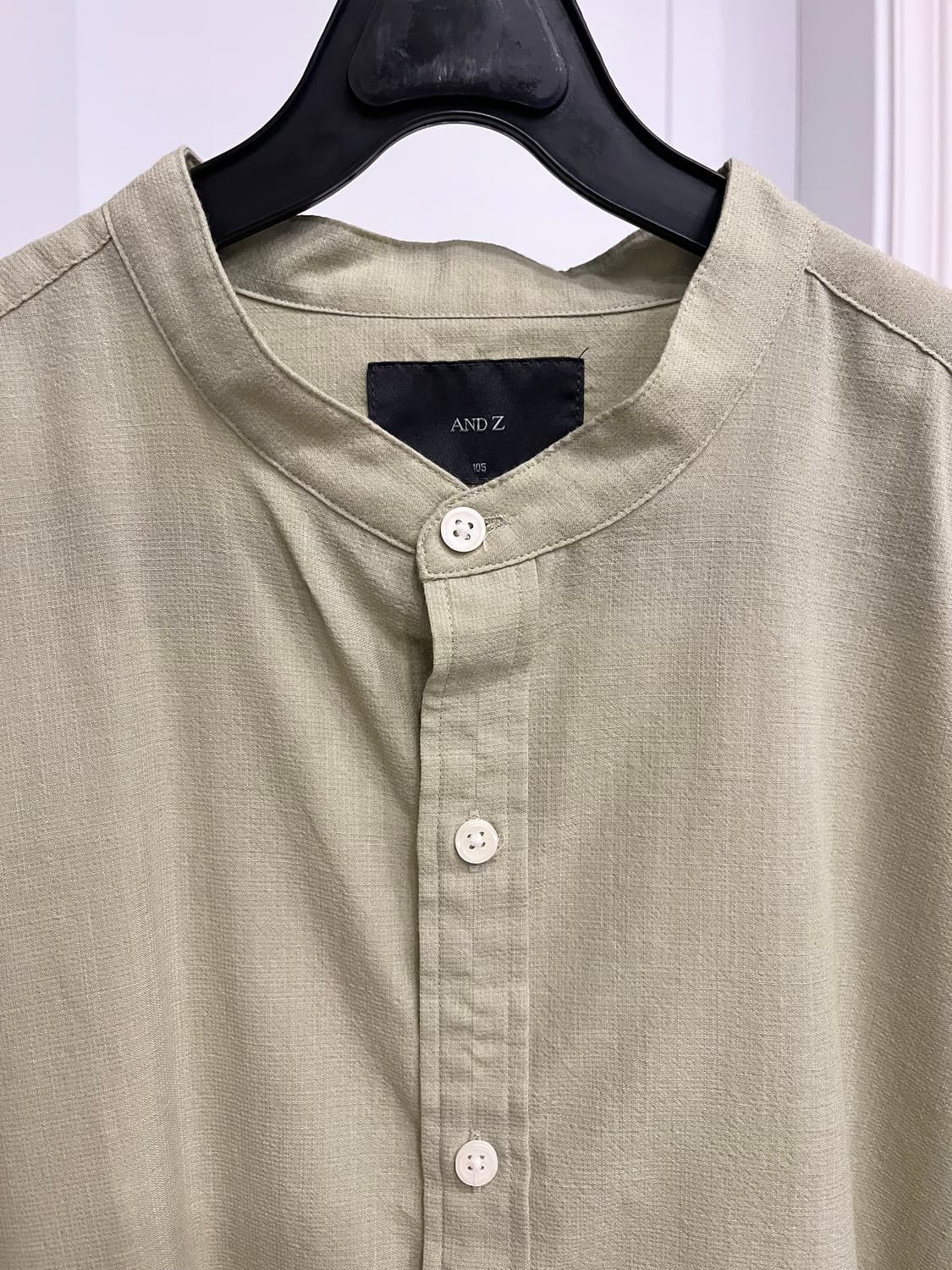 앤드지 밝은 연두 헨리넥 셔츠 상품이미지2