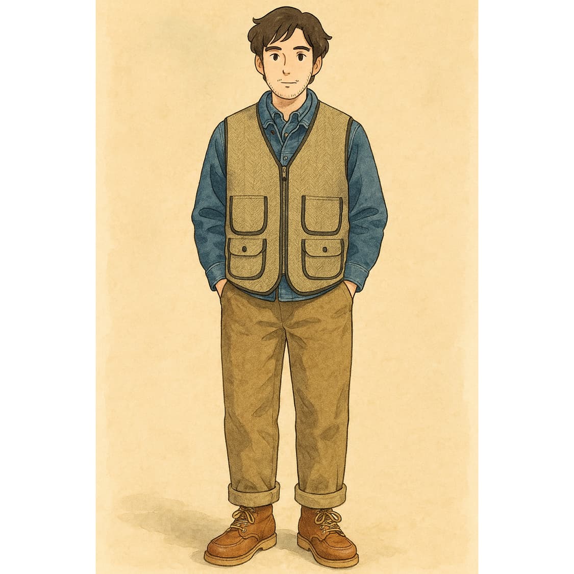 [XL] 울리치 헤링본 트위드 울 베스트  상품이미지8