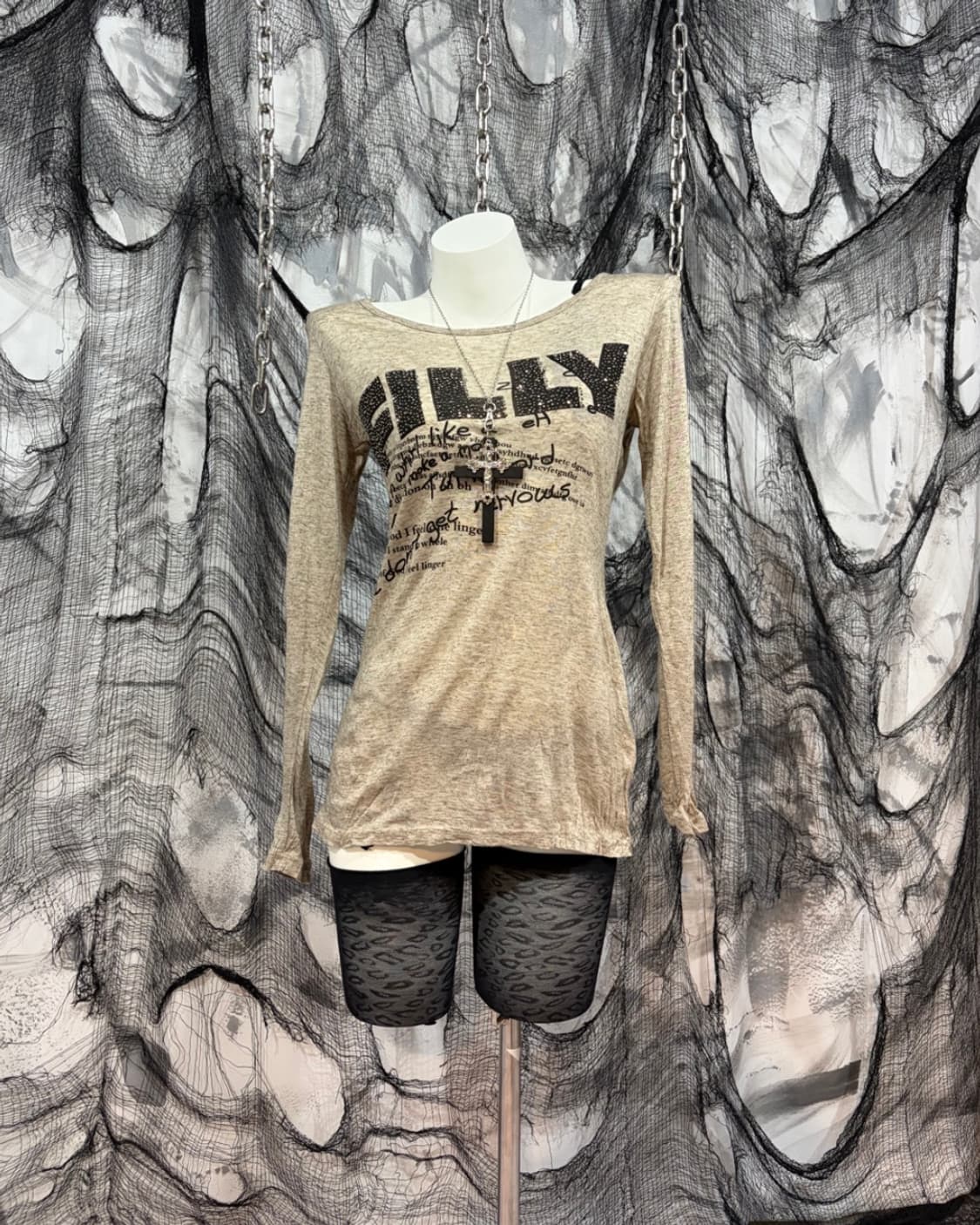 Y2K Graphic See-through Long Sleeve 상품이미지1