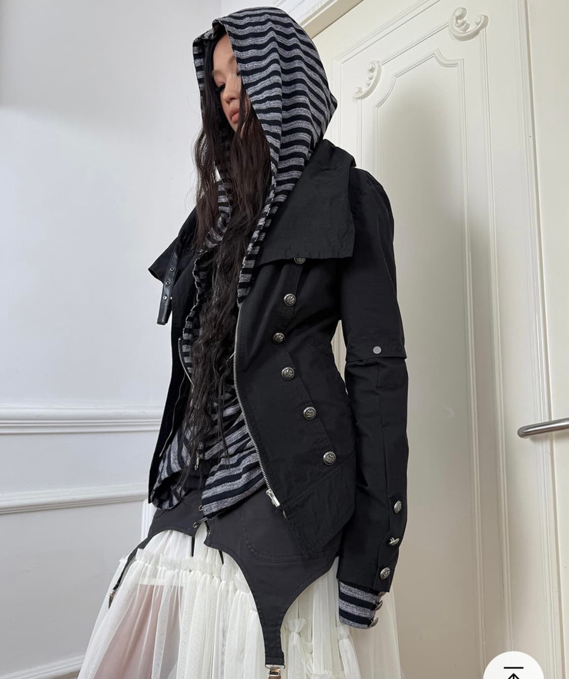 하이넥메탈버튼자켓 고스펑크헬무트랭락시크다크웨어나폴레옹릭오웬스보헤미안서울 상품이미지2