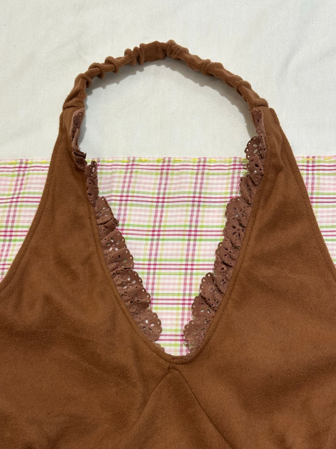 브라운 스웨이드 레이스 홀터넥 상품이미지7