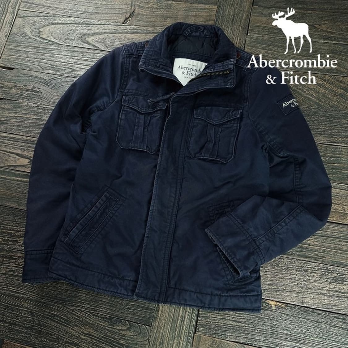 [아베크롬비] 빈티지 가공 밀리터리 필드 자켓 네이비 M19541 상품이미지1