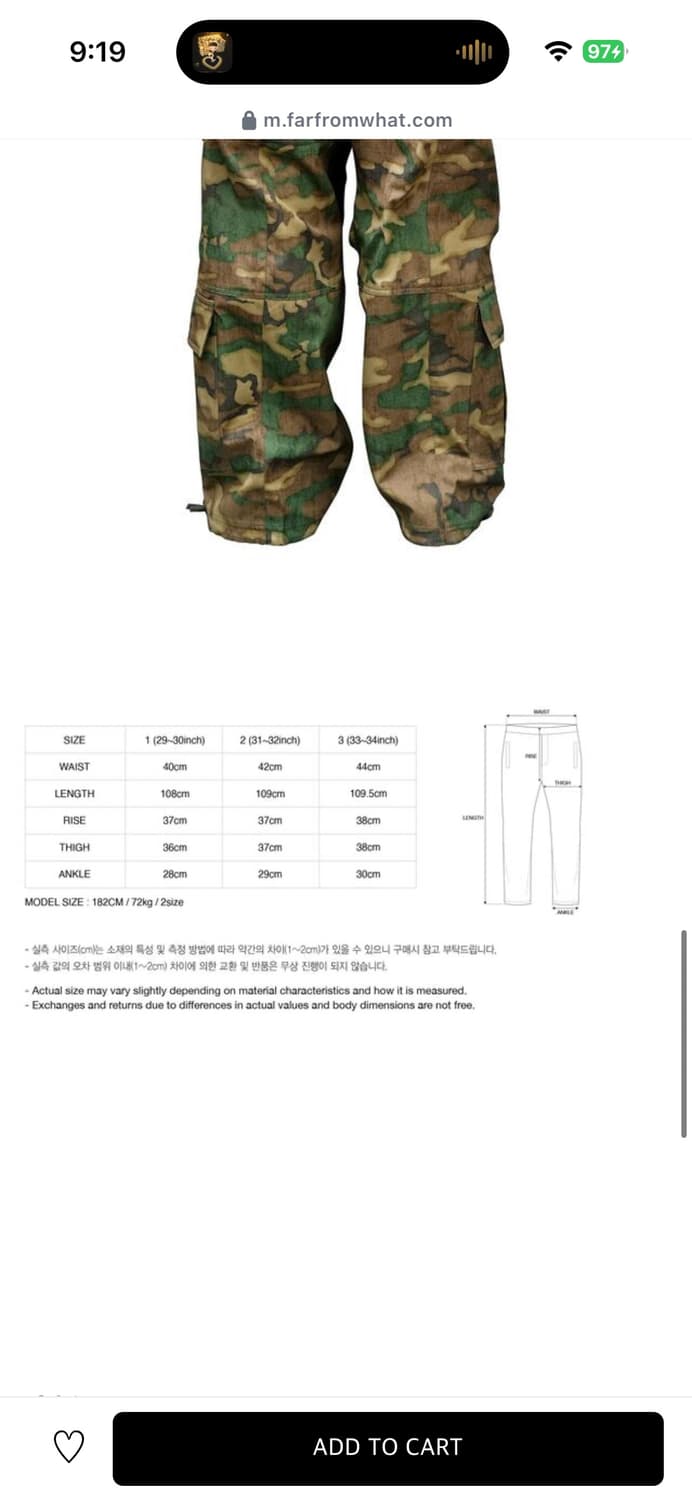 Far Archive Camo Cargo Pants 상품이미지10