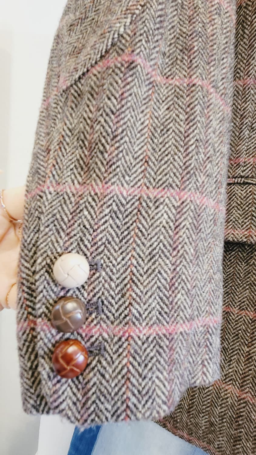 써스데이아일랜드 리치울 체크자켓.더아이잗 레이스니트탑 상품이미지4