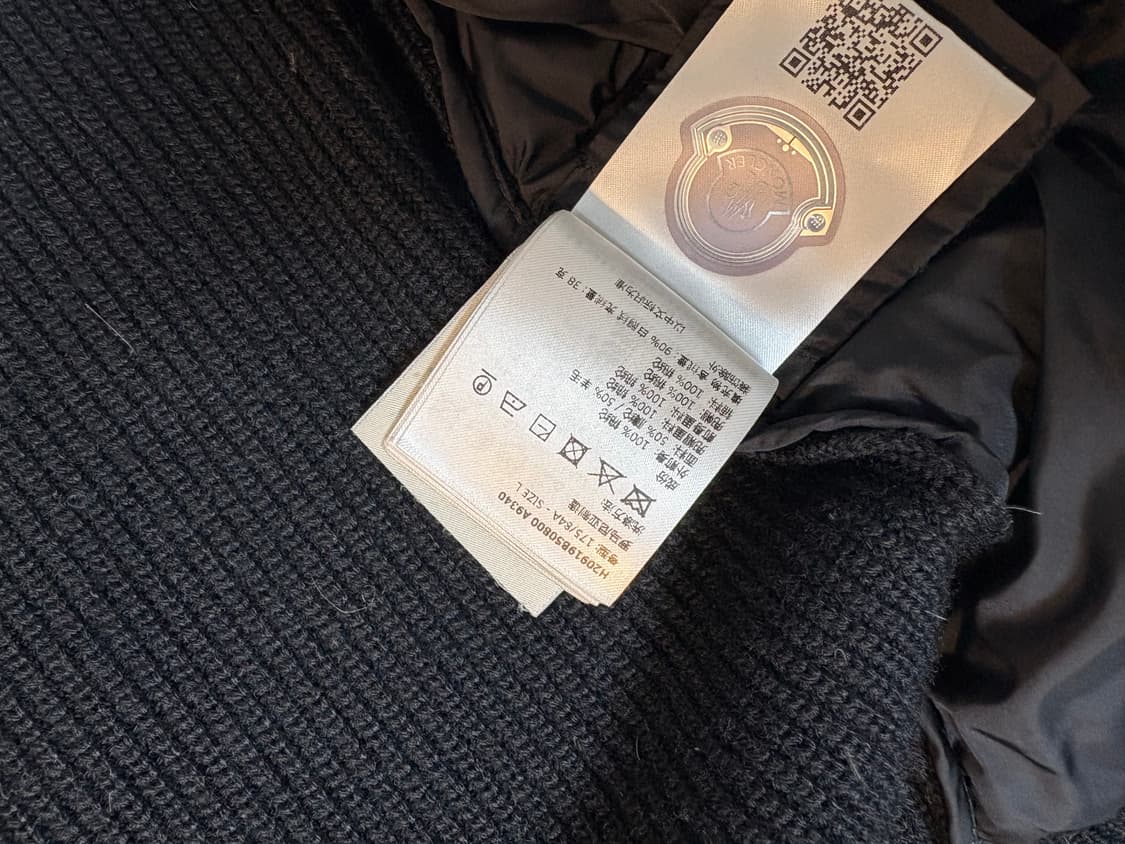 몽클레르 패딩 울 후디 블랙 L 상품이미지4