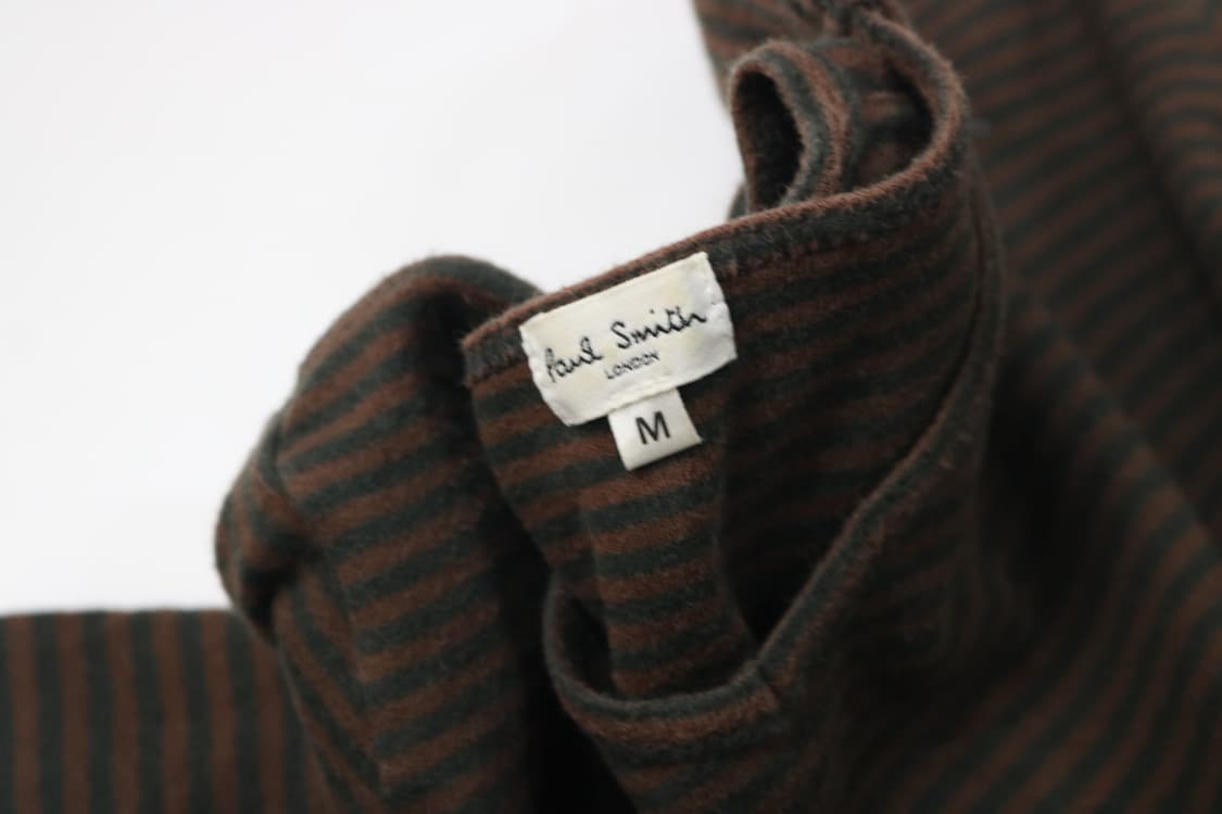 Paul Smith 폴스미스 런던 빈티지 브라운 스트라이프 브이넥 티셔츠 상품이미지5