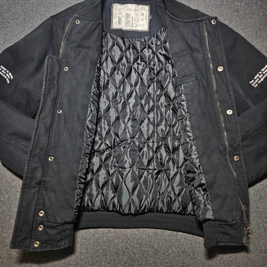 그루브라임 안감 누빔 항공 점퍼 105 블랙 상품이미지4