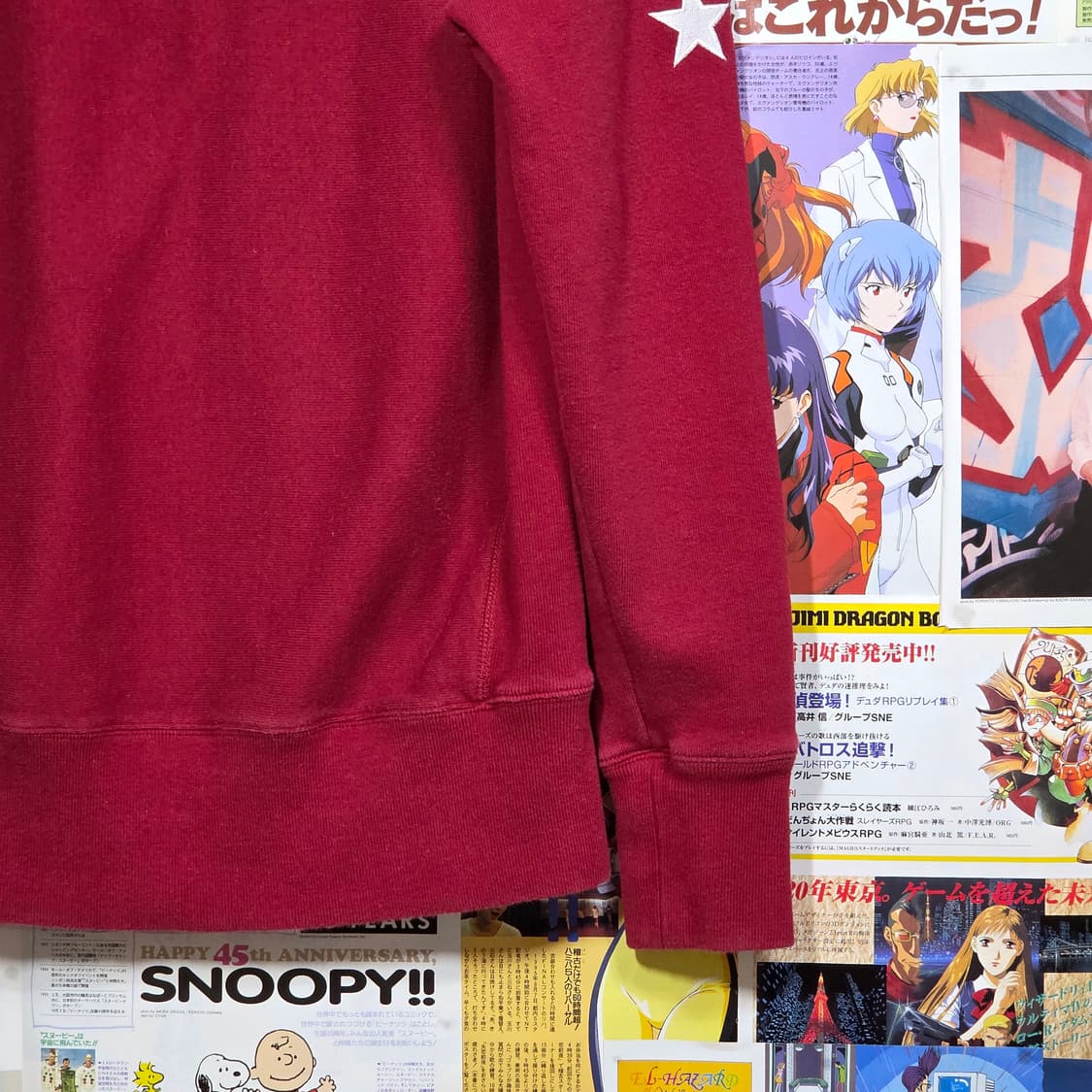 타미힐피거 버건디 별 자수 기모 맨투맨 상품이미지7