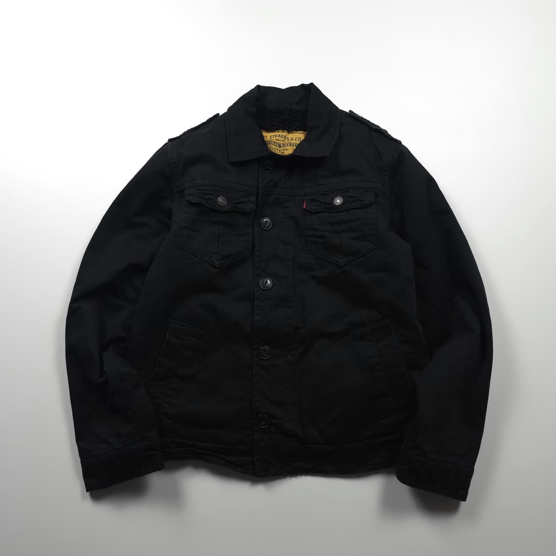 리바이스 일판 오리지널 신치백 블랙 쉐르파 트러커 자켓 (M) 상품이미지1