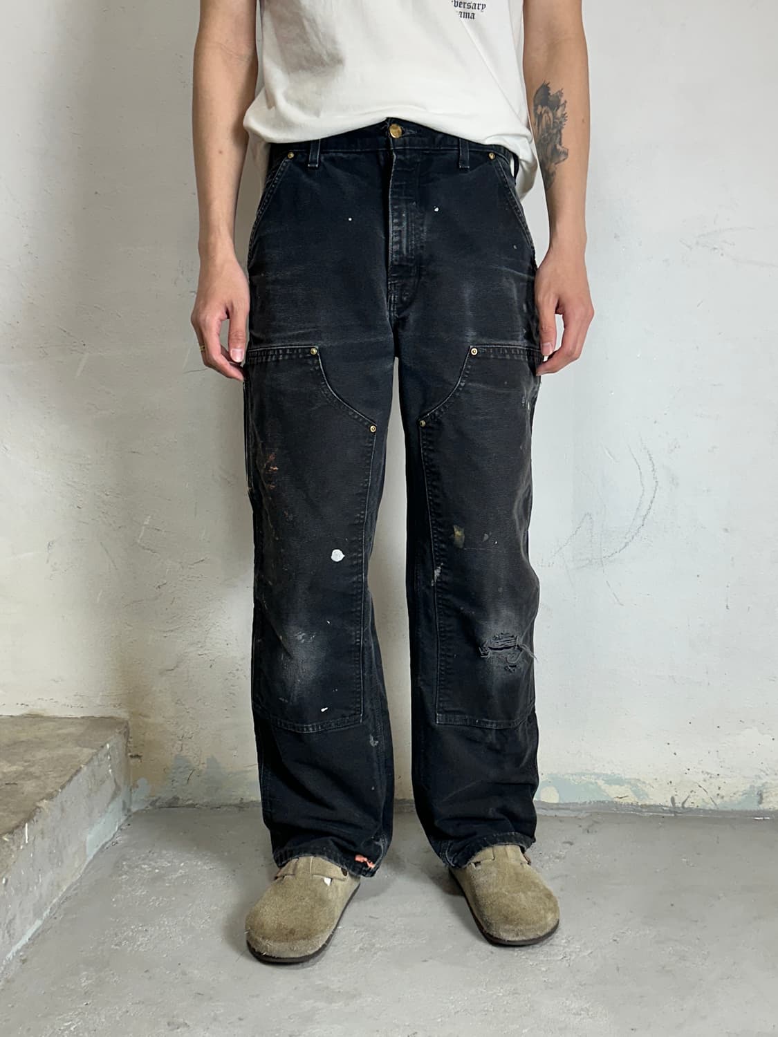 OG USA Made 칼하트 B01 더블니 블랙 칼하트 썩블니 카펜터 상품이미지3