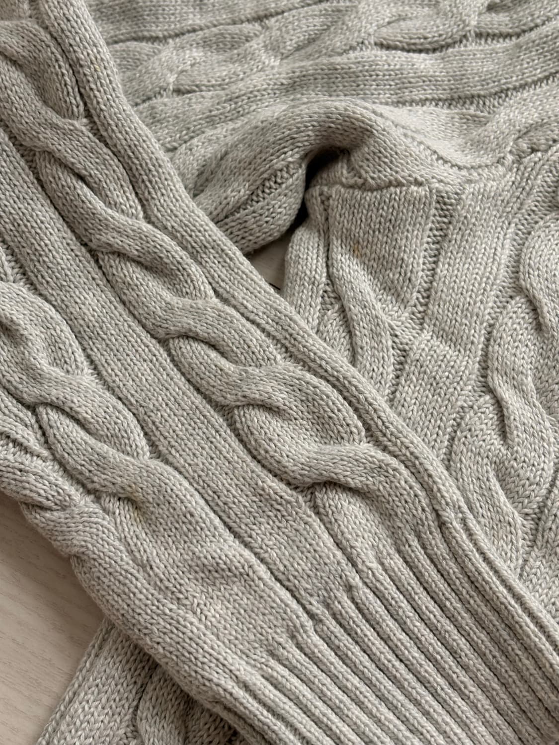 폴로 랄프로렌 꽈베기 니트 연그레이 M 상품이미지5