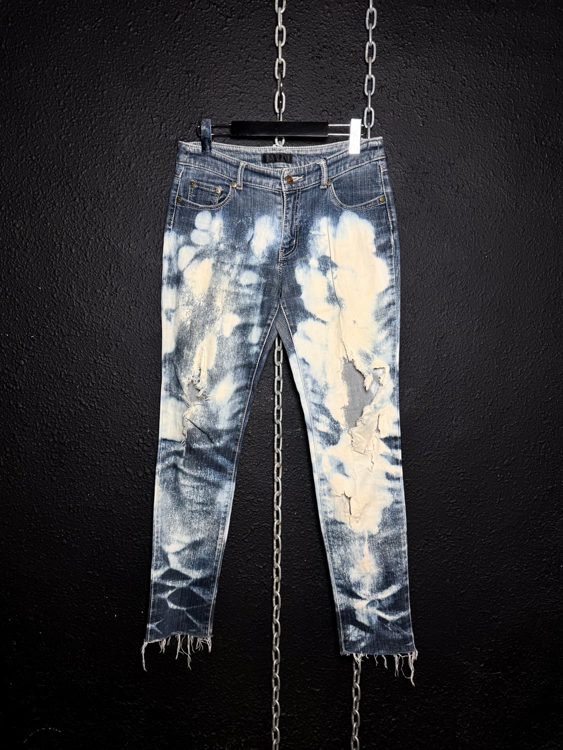 Acid Bleach Destroyed Denim Pants  상품이미지1