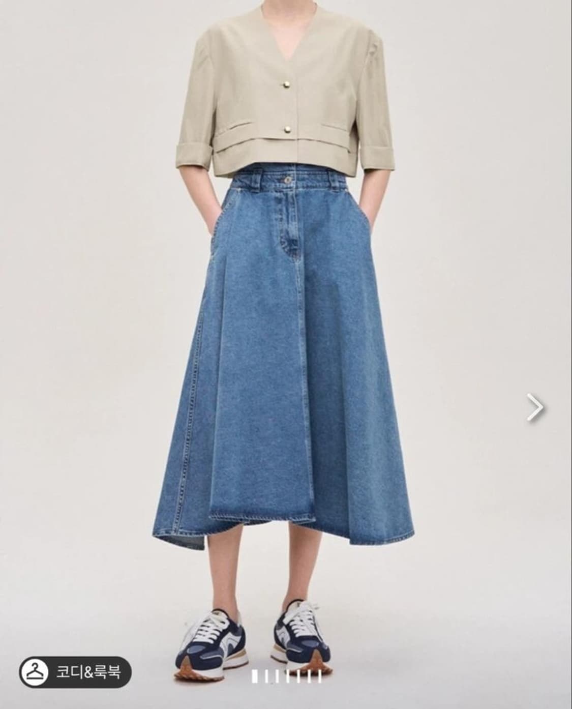 한섬 시스템 2023 데님 플레어 롱스커트 67-98사이즈 상품이미지1