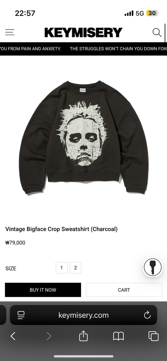 키미저리 빅페이스 스웻셔츠 상품이미지1