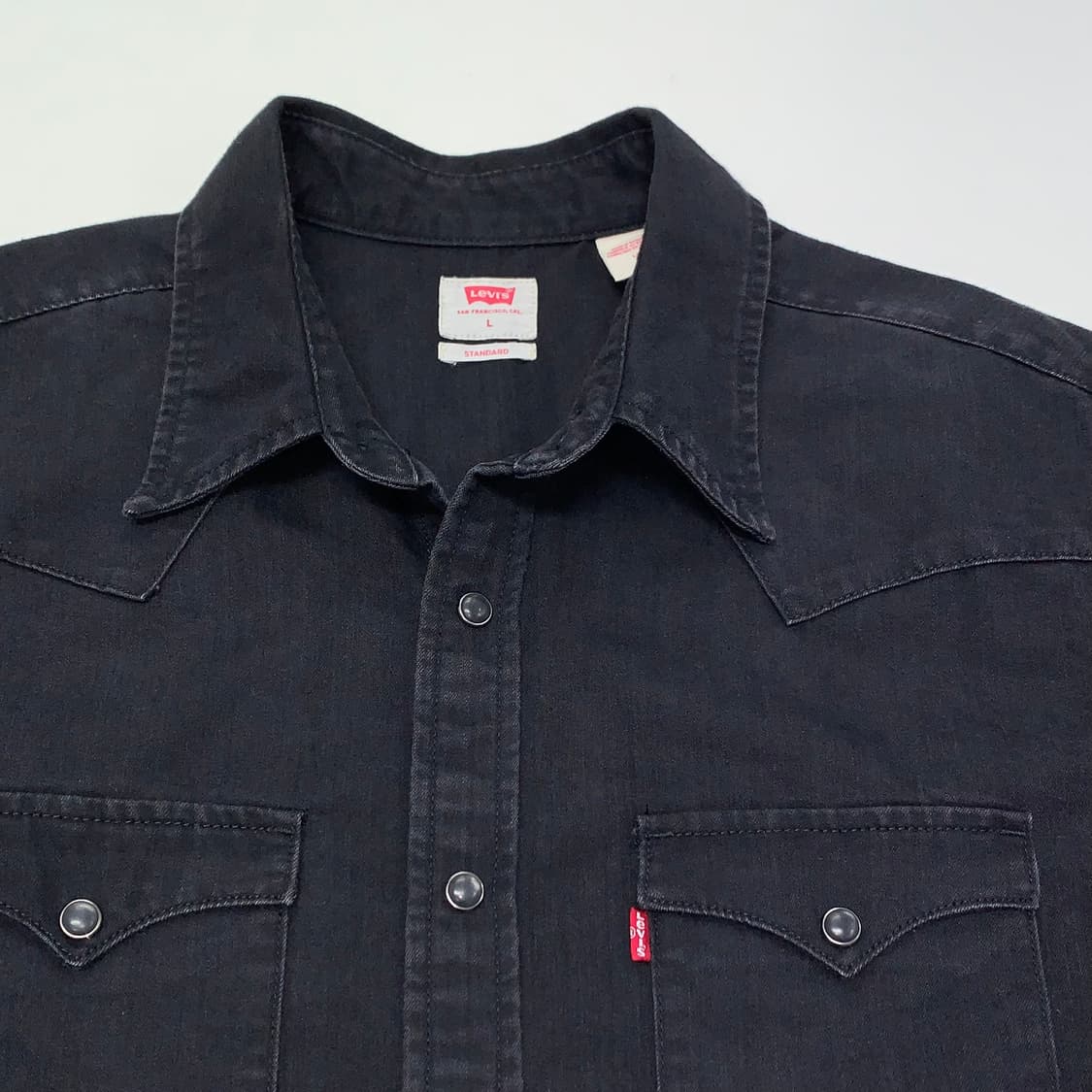 리바이스 스탠다드 흑청 웨스턴 셔츠 남방 (L) 상품이미지2