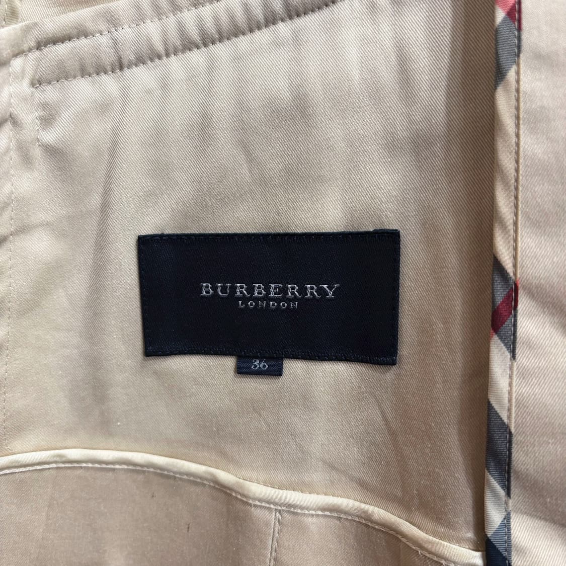 버버리 런던 7부 코튼 테일러드 자켓 무지 디테일 슬림핏 베이지 상품이미지6