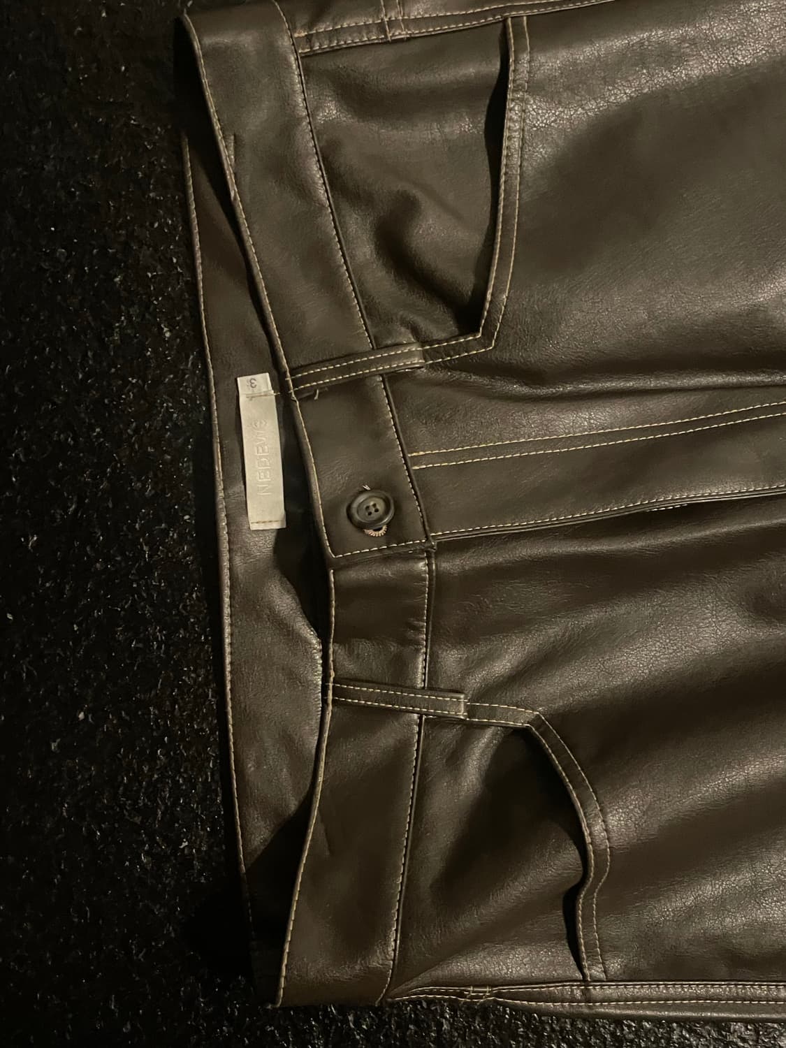 vegan leather semi wide pants 상품이미지1