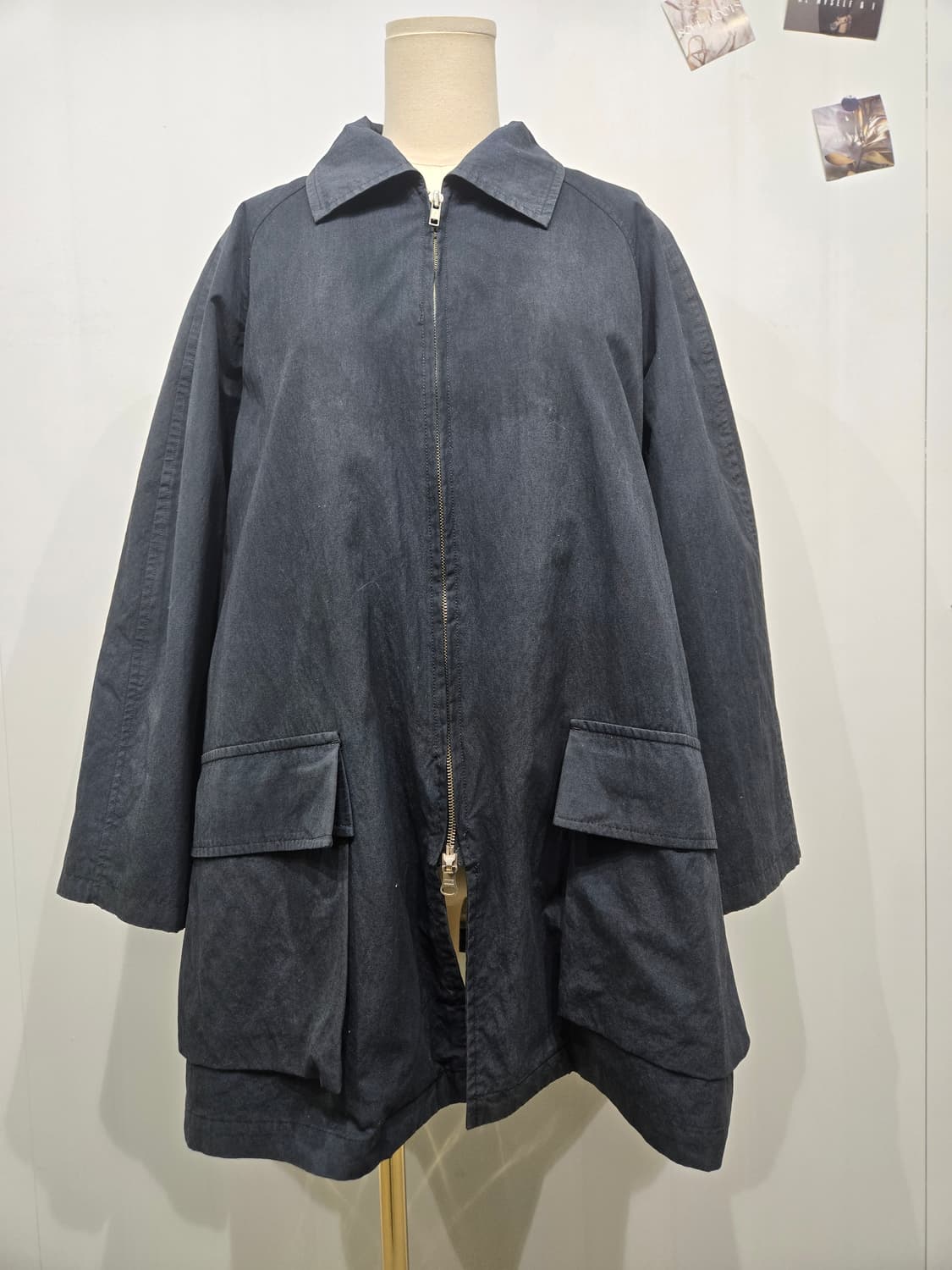 요지 야마모토 블랙 집업 포켓 코트 상품이미지3