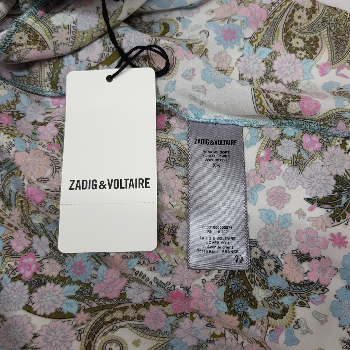 쟈딕앤볼테르 YOKO 플라워 브이넥 원피스  XS사이즈 상품이미지8