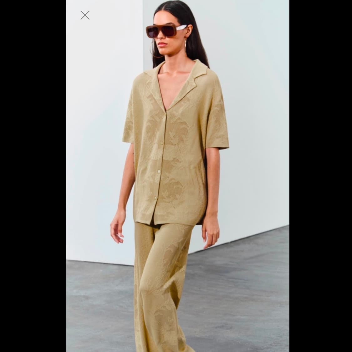 zara 자라 자카드 니트 오버사이즈 폴로셔츠 (새상품) 상품이미지9