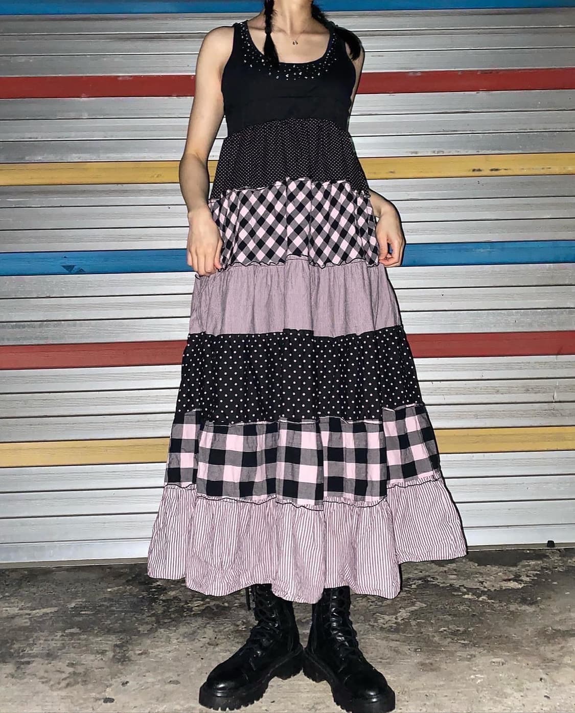 🧚🏻 러블리 펑크 패치 원피스 상품이미지4