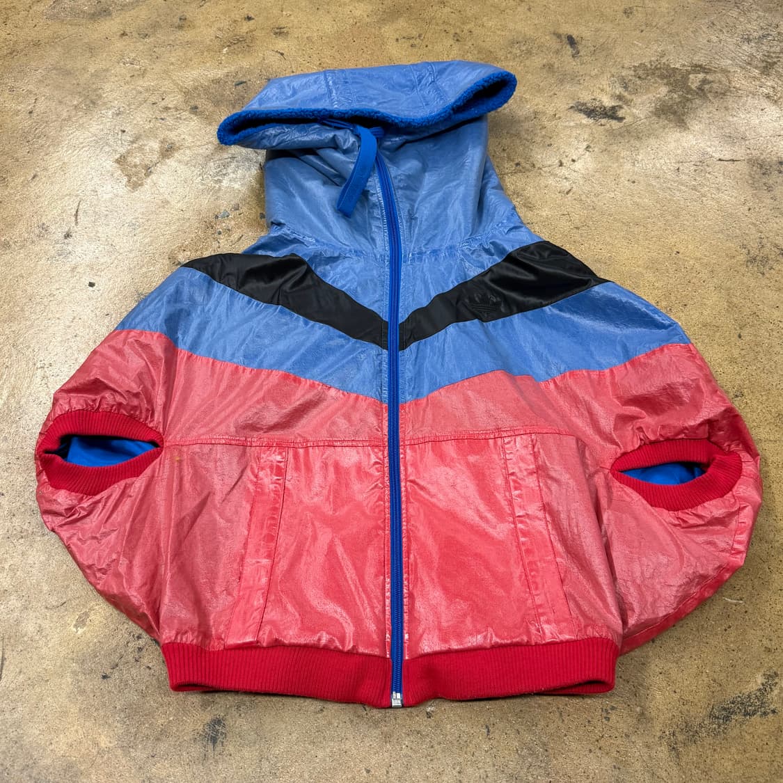 [정품/90] 아디다스 컬러 블록 후드 바람막이 자켓 b8 상품이미지2