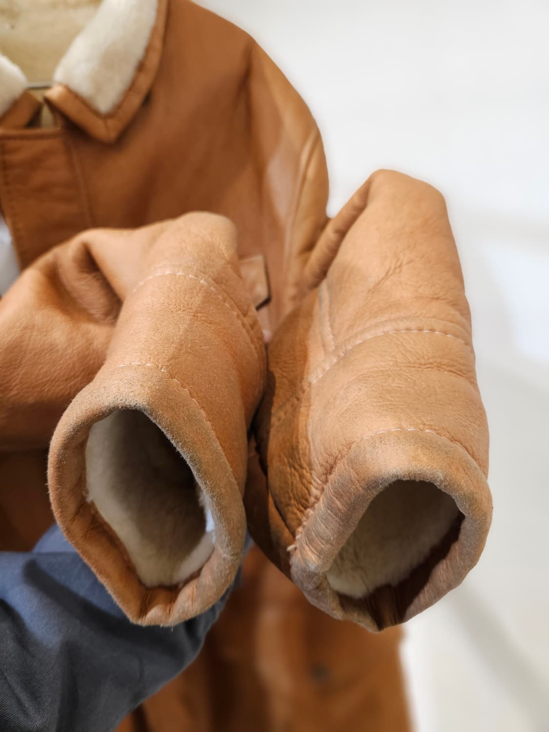 양가죽 무스탕 하프 자켓 상품이미지7