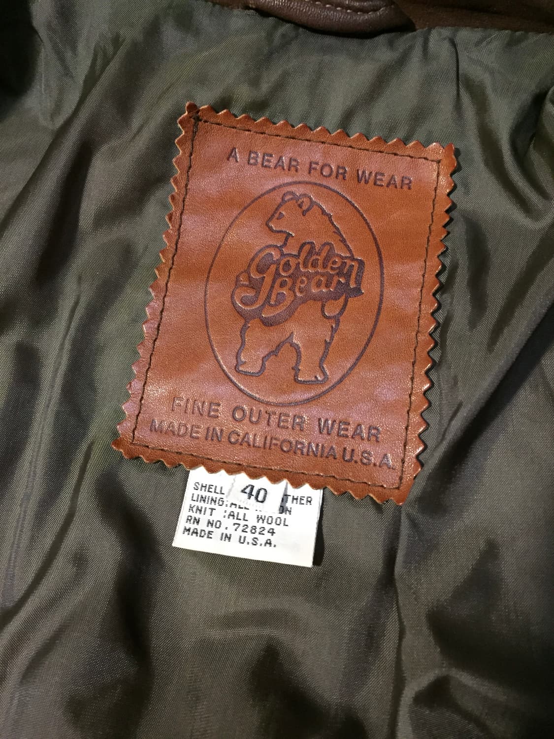 90‘s 골든베어 고트스킨 a-2 레더자켓 상품이미지6