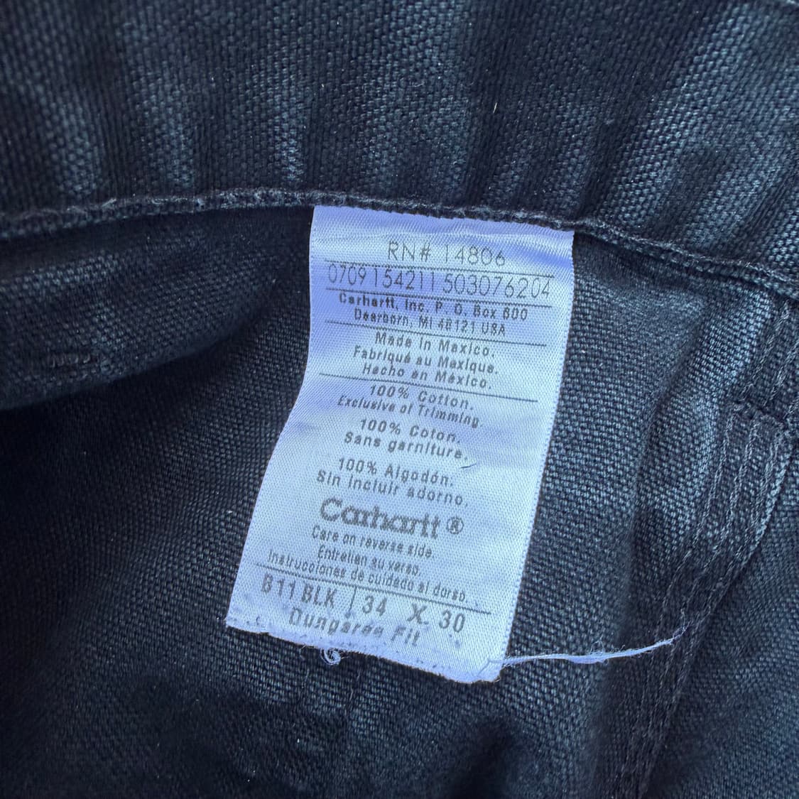 OG 칼하트 B11 BLK 싱글니 카펜터팬츠 상품이미지10