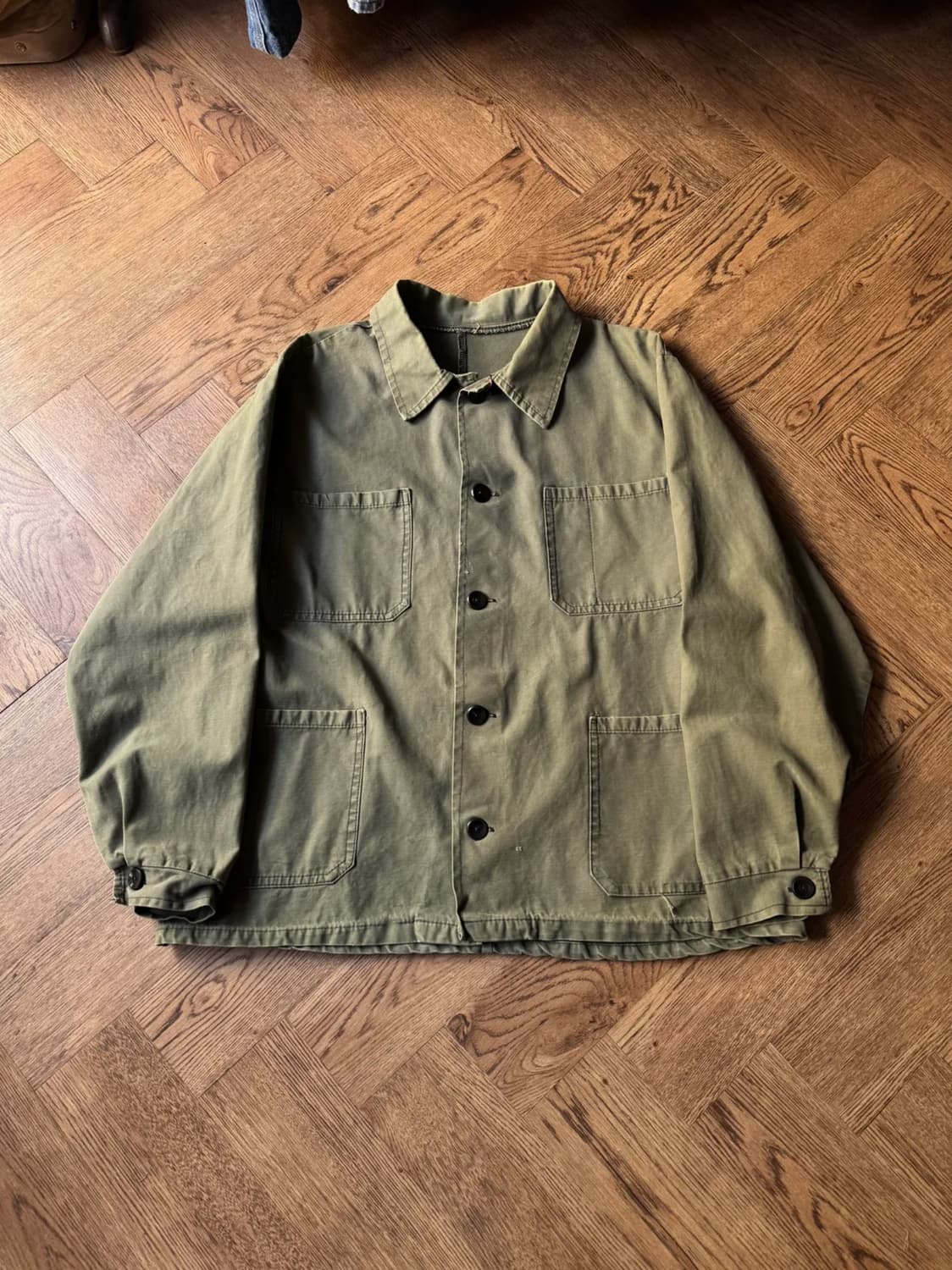 [L]90's 4포켓 세이지그린 프렌치 워크자켓 상품이미지1